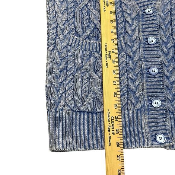 J Crew Cable Knit V Neck Cardigan XS Oversized Coastal Preppy Classic Chunky - Picture 9 of 9